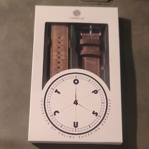 Top4cus Retro Brown Leather Apple Watch Band